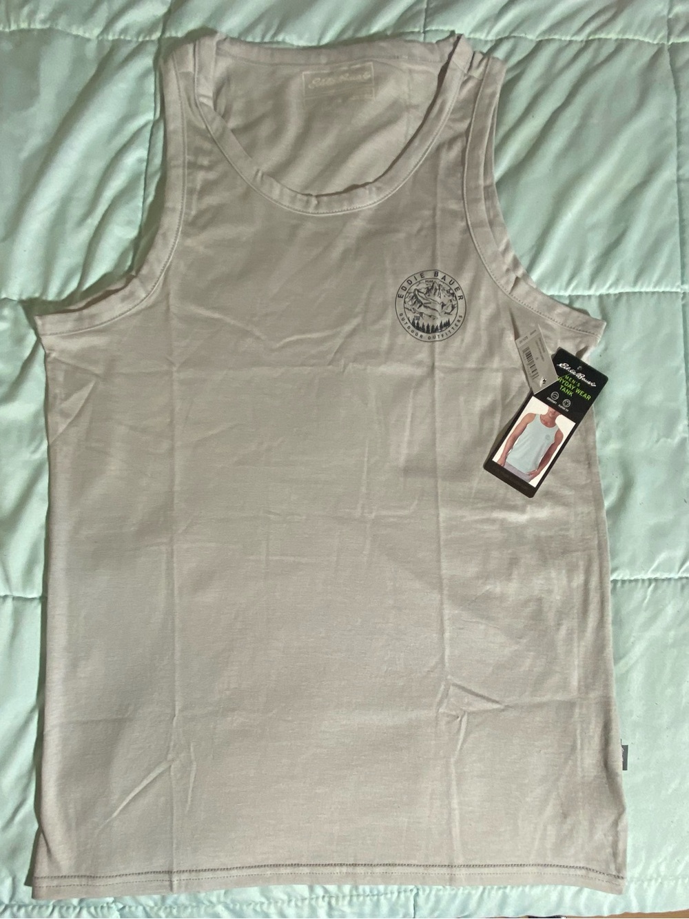 Eddie Bauer Lite Gray Tank Top with Chest Logo